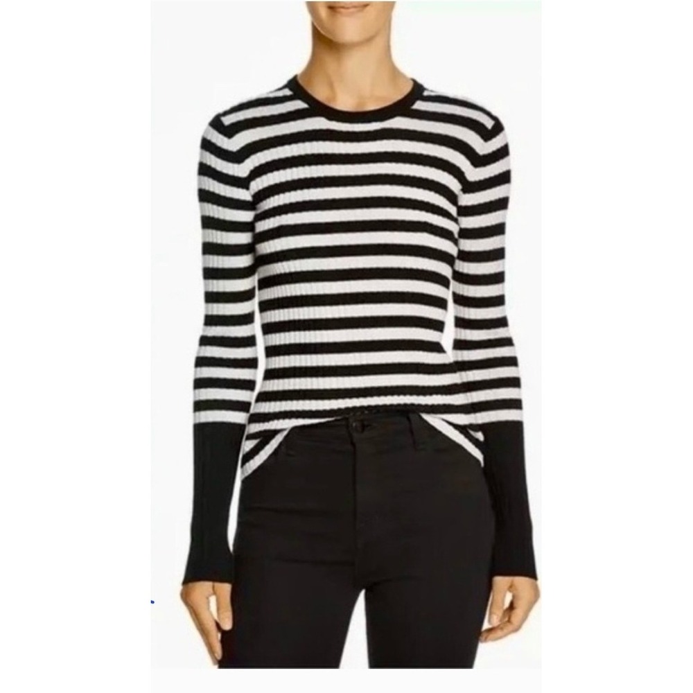 ATM Anthony Thomas Melillo Striped Ribbed Knit Merino Wool Sweater Small